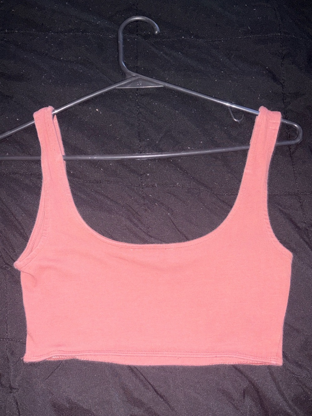 Women's Pink Ribbed Cropped Tank Top